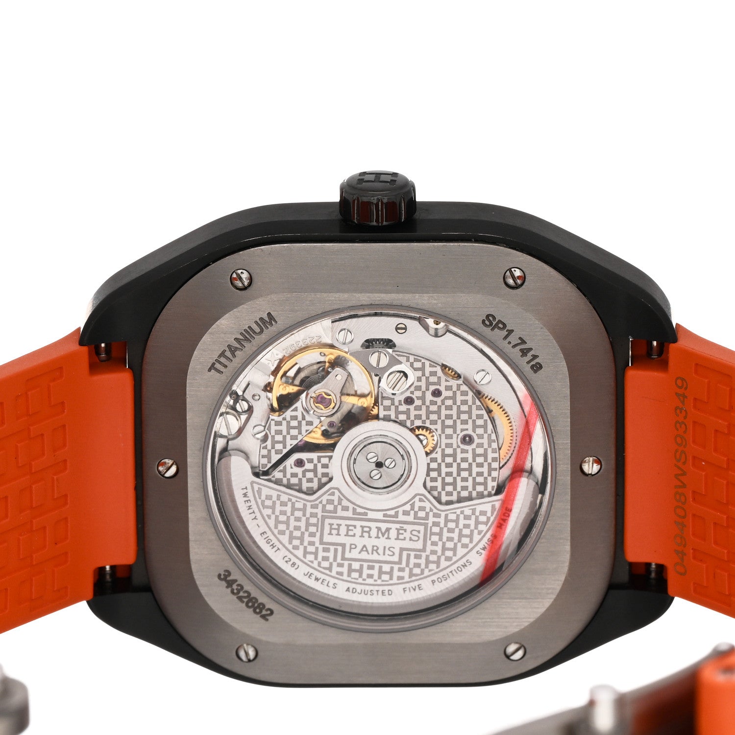 Hermes DLC Coated Titanium Rubber 39mm H08 Automatic Watch Orange 4 of 5