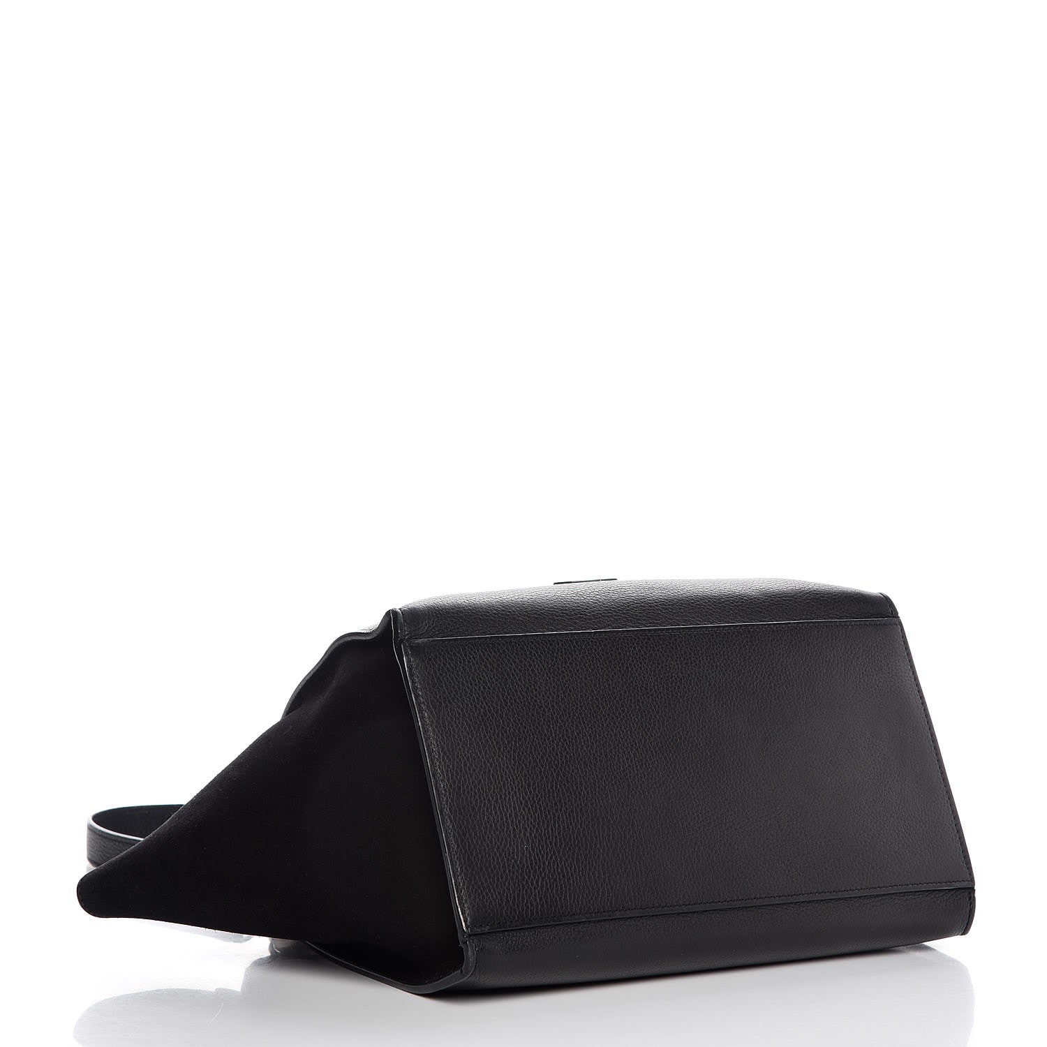 Celine Drummed Calfskin Suede Small Trapeze Black 5 of 7