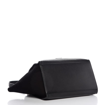 Celine Drummed Calfskin Suede Small Trapeze Black 5 of 7
