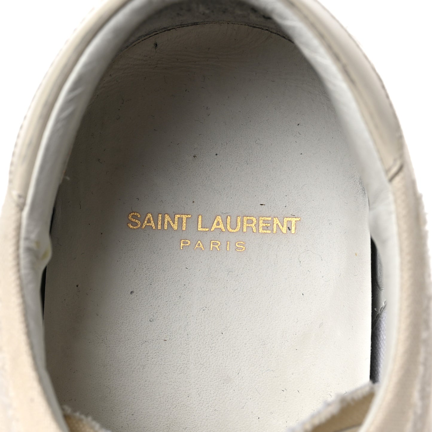 Distressed Canvas Court Classic Sneakers 41 Panna