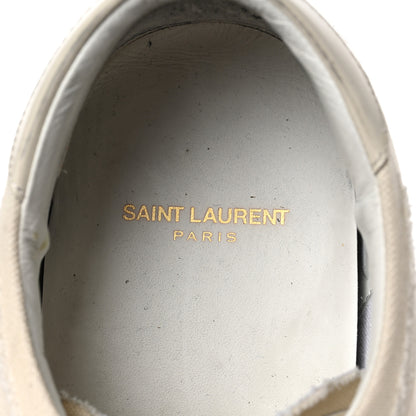 Saint Laurent Distressed Canvas Court Classic Sneakers 41 Panna 8 of 16