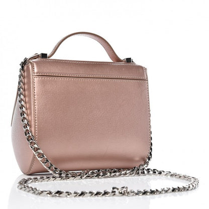 Givenchy Metallic Calfskin Mini Pandora Box Chain Crossbody Bag Light Pink 3 of 12