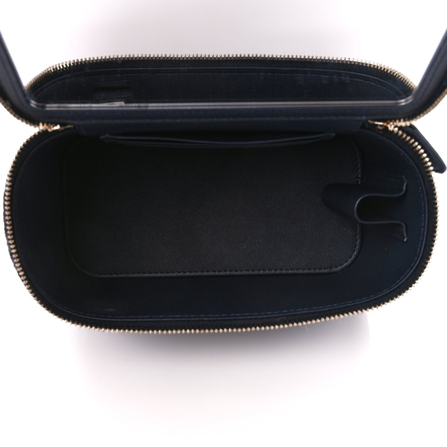 Wool Plaid Quilted Small Vanity Case With Chain Blue