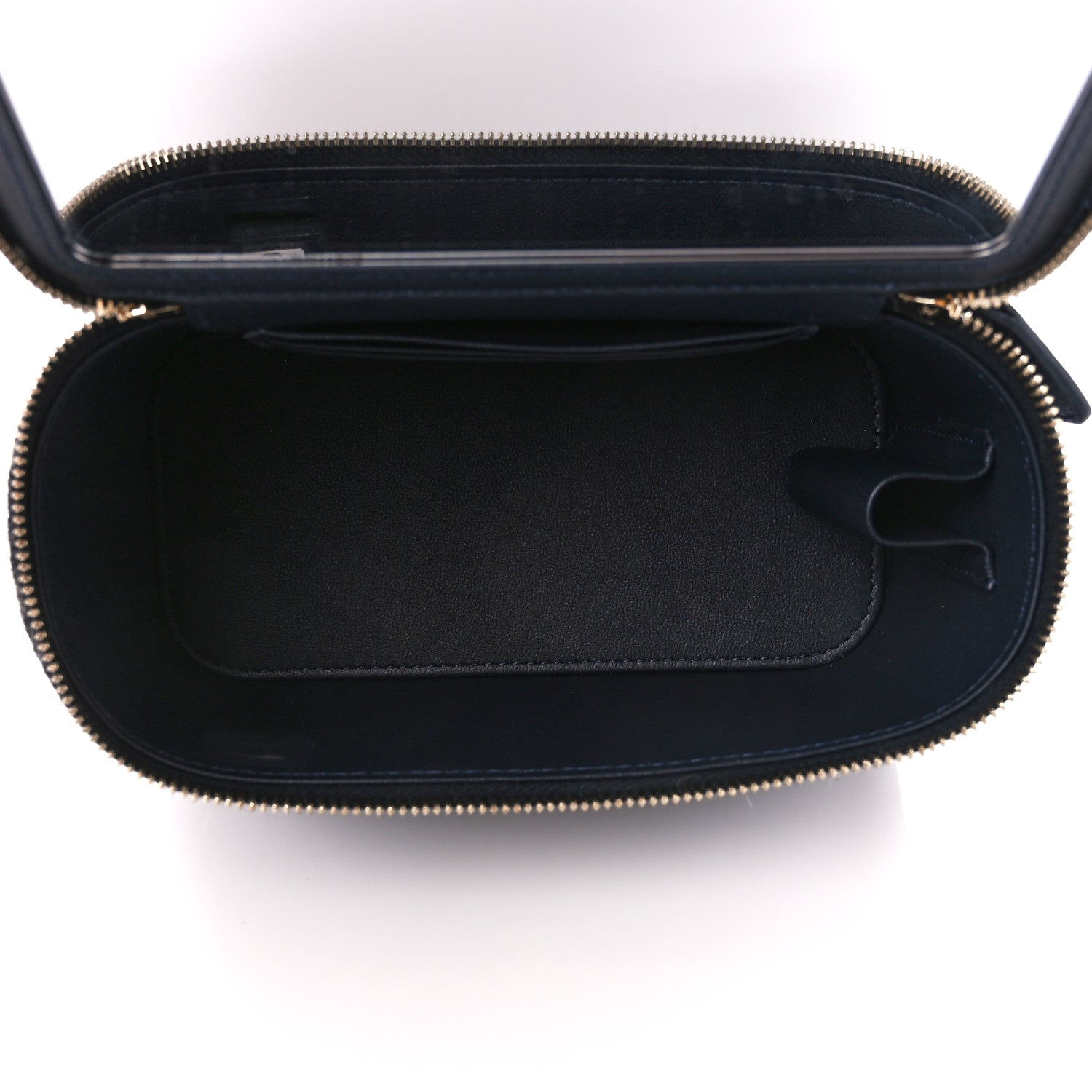 Chanel Wool Plaid Quilted Small Vanity Case With Chain Blue 5 of 11