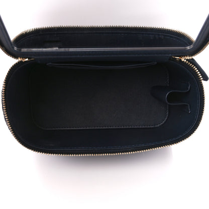 Chanel Wool Plaid Quilted Small Vanity Case With Chain Blue 5 of 11