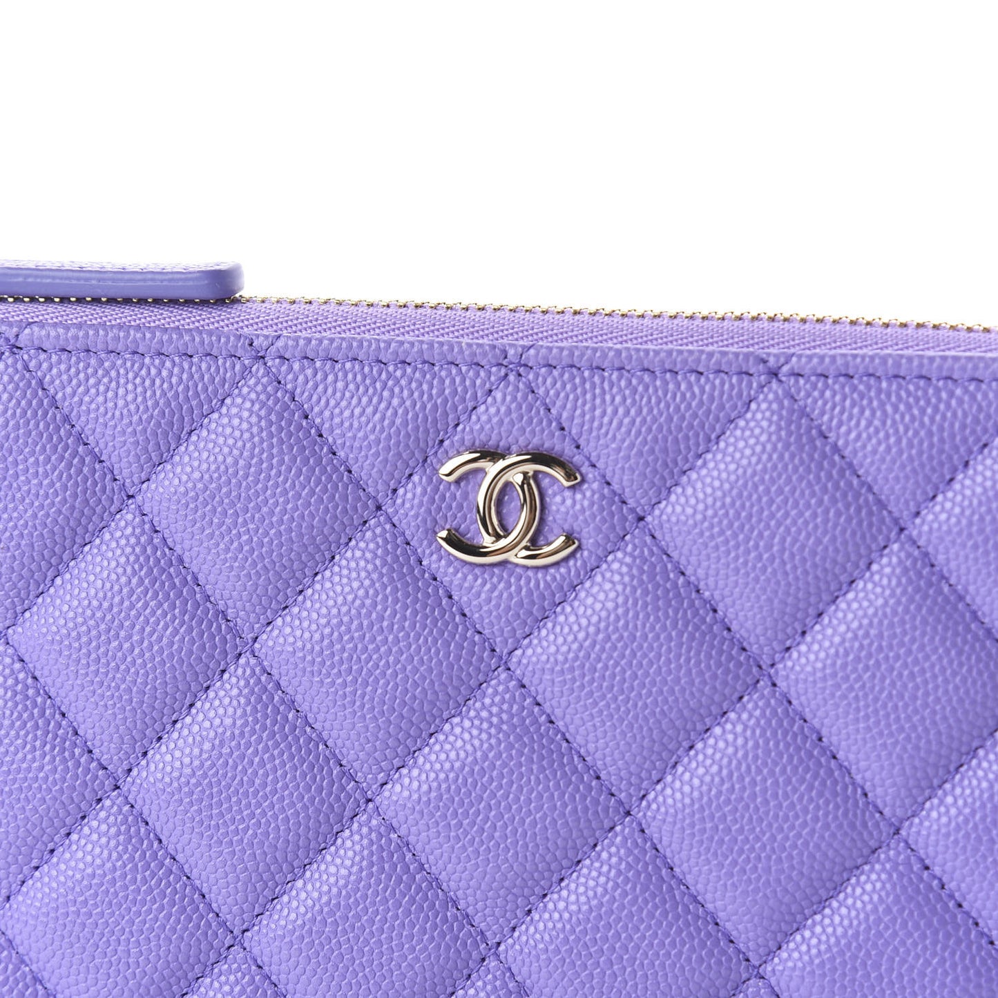 Caviar Quilted Small Zipped Pouch Purple