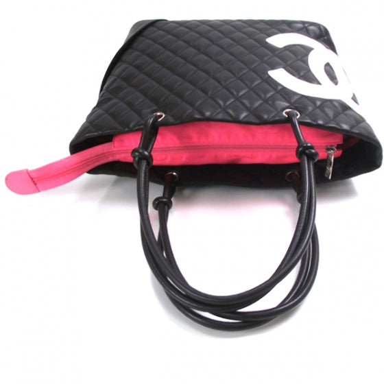 Chanel Calfskin Quilted Large Cambon Tote Black White 7 of 12