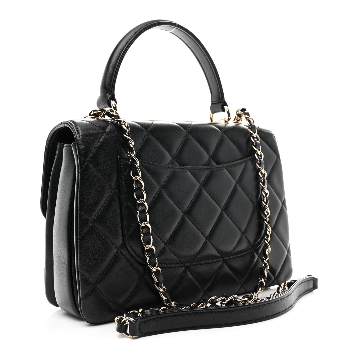 Chanel Lambskin Quilted Small Trendy CC Dual Handle Flap Bag Black 3 of 10
