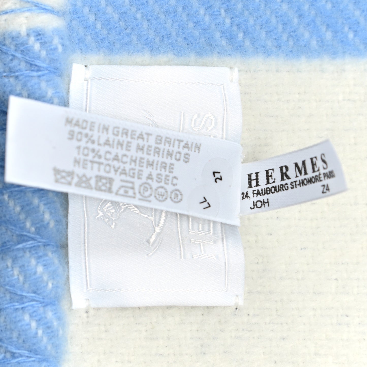 Wool Cashmere Adada Avalon Baby Blanket Blue Glacier