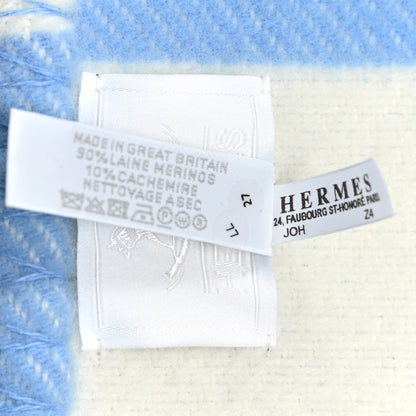 Hermes Wool Cashmere Adada Avalon Baby Blanket Blue Glacier 4 of 4