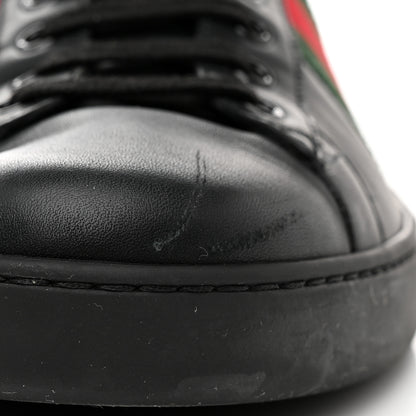 Gucci Miro Soft Calfskin Ayers Web Mens Ace Sneakers 9 Black Rosso 9 of 10