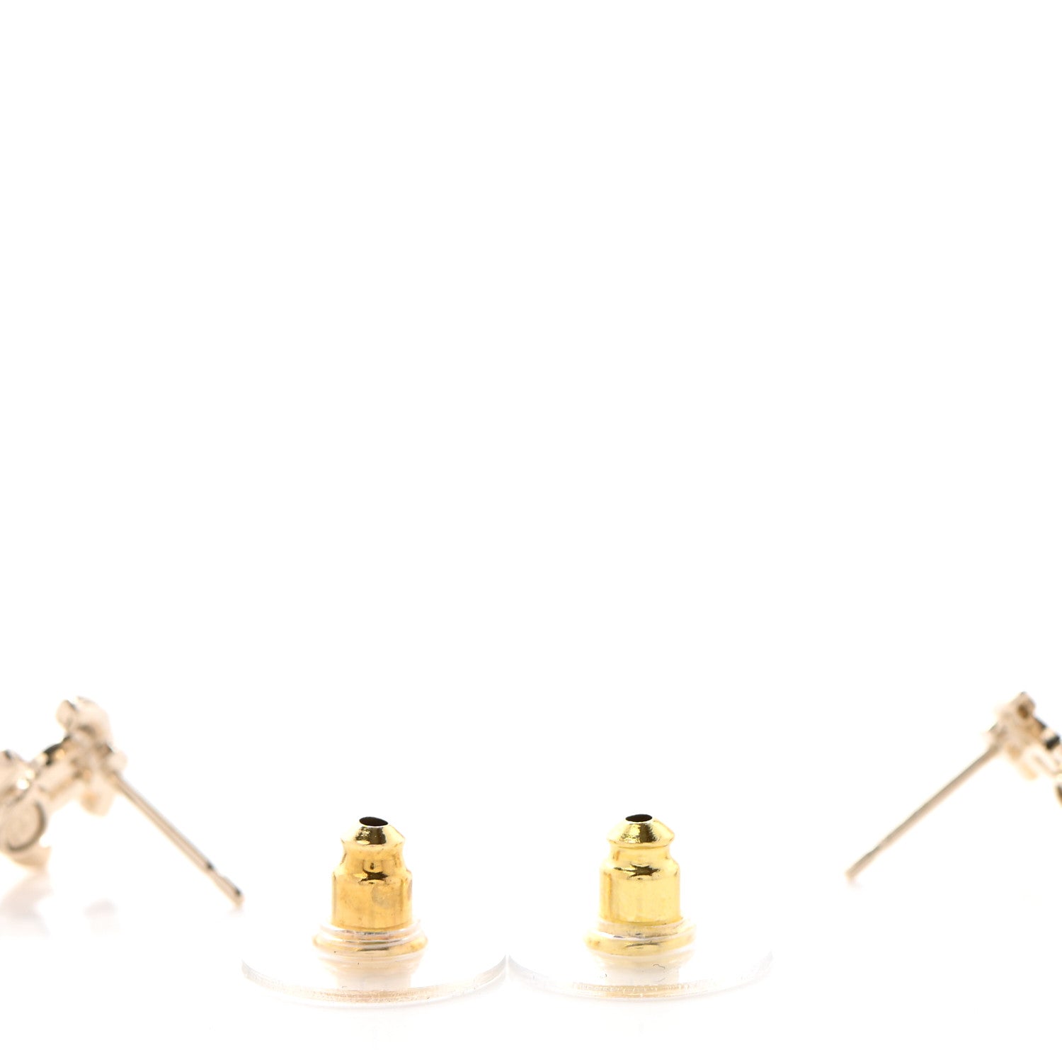 Chanel Crystal CC Tear Drop Earrings Gold 3 of 4