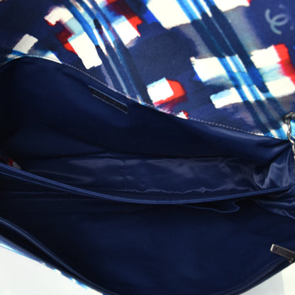 Chanel Canvas Airline Printed XXL Travel Flap Bag Blue Red White 5 of 9
