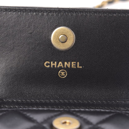 Chanel Lambskin Quilted Pearl Crush Clutch With Chain Black 6 of 13