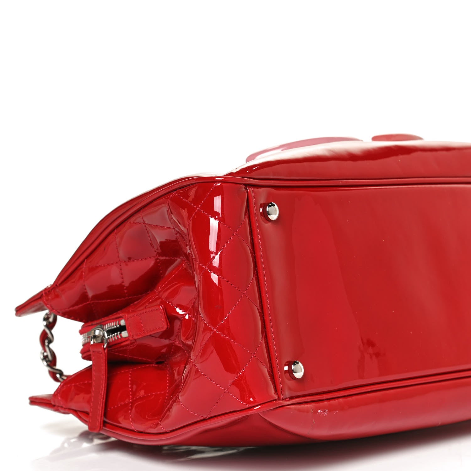 Chanel Vinyl Lipstick Ligne Tote Red 9 of 10