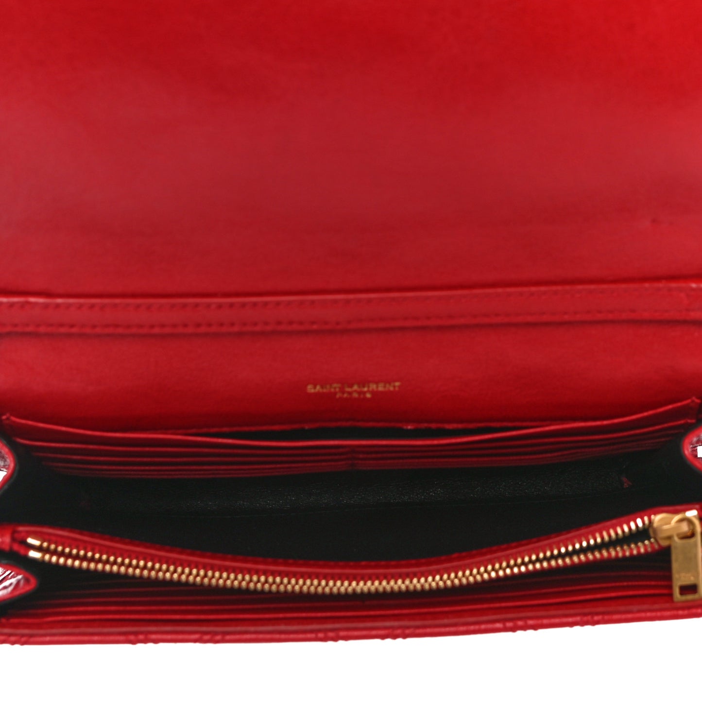 Lambskin Diamond Quilted Becky Chain Wallet Rouge Eros