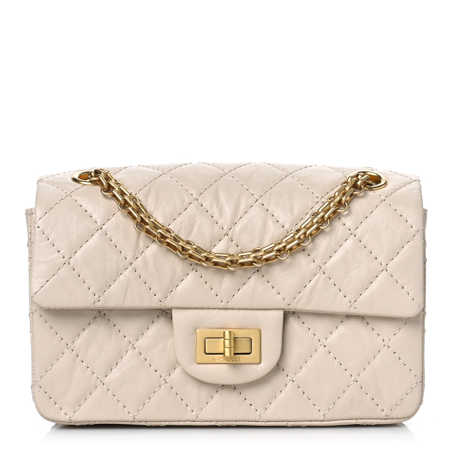 Chanel Aged Calfskin Quilted 2.55 Reissue Mini Flap Ecru 1 of 9