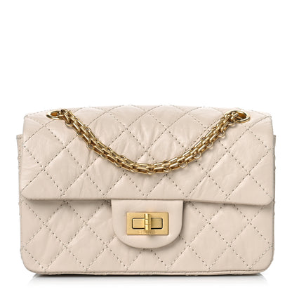 Chanel Aged Calfskin Quilted 2.55 Reissue Mini Flap Ecru 1 of 9
