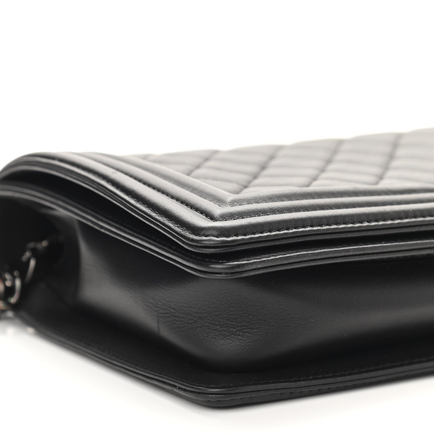 Chanel Calfskin Quilted Boy Clutch With Removable Chain So Black 10 of 12