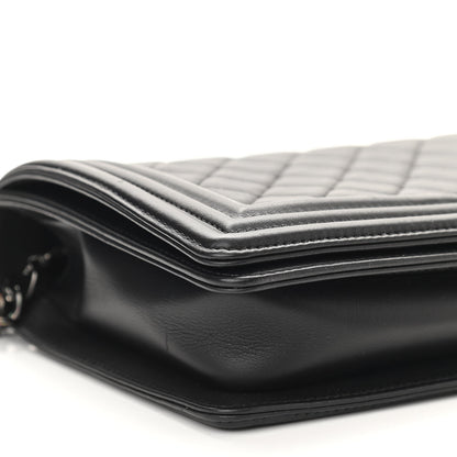 Chanel Calfskin Quilted Boy Clutch With Removable Chain So Black 10 of 12