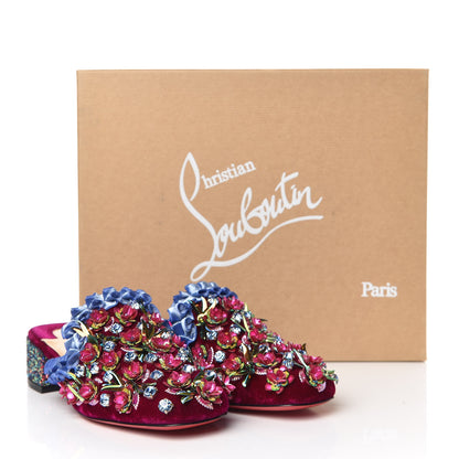 Christian Louboutin Velvet Glitter Babouchkaflor 35 Mule 36 Figue 8 of 9