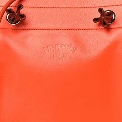 Hermes Milo Lambskin Swift Bi-Color Mini Aline Orange Poppy Terre Battue 7 of 10