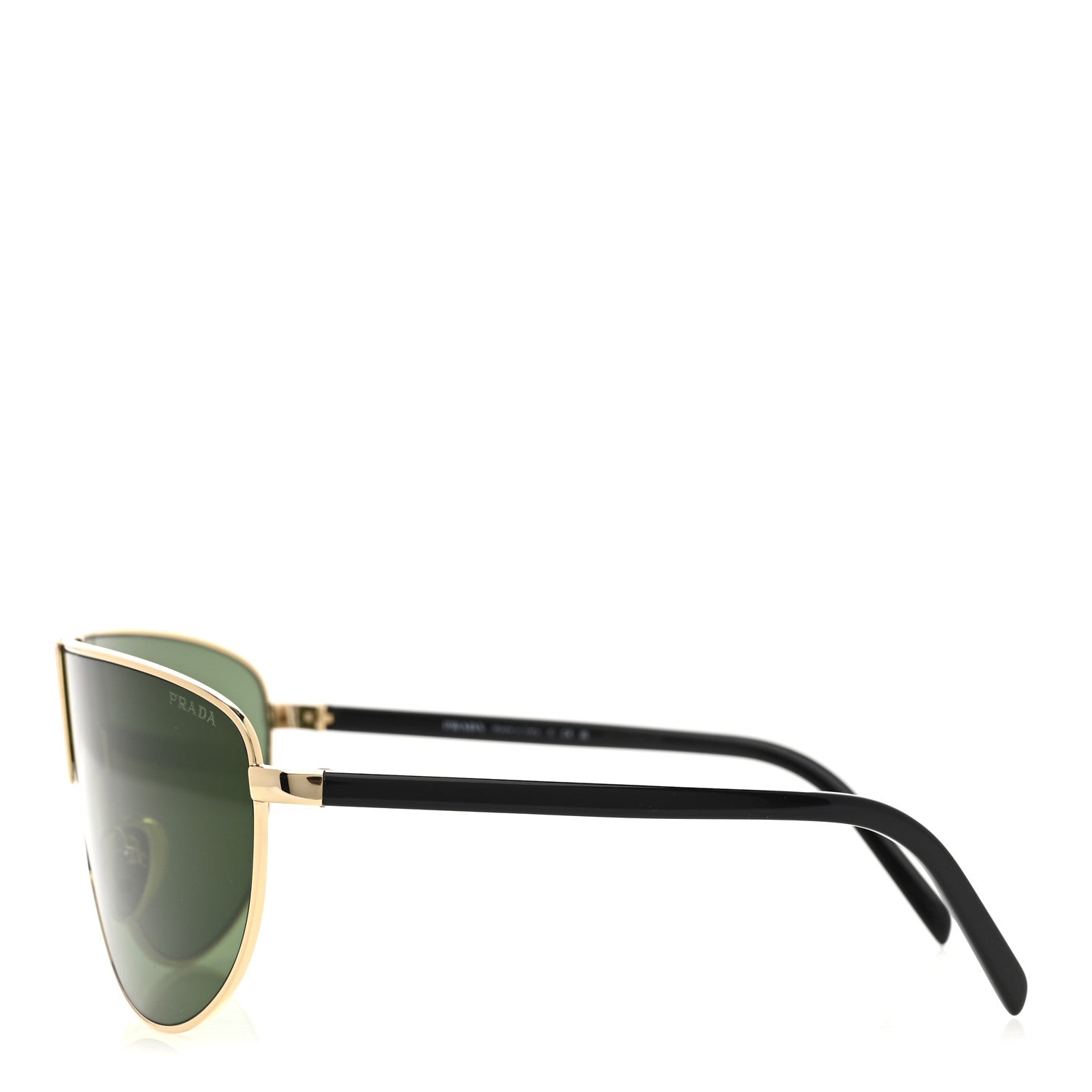 Prada Metal Shield Sunglasses SPR 69Z Gold Green 3 of 8
