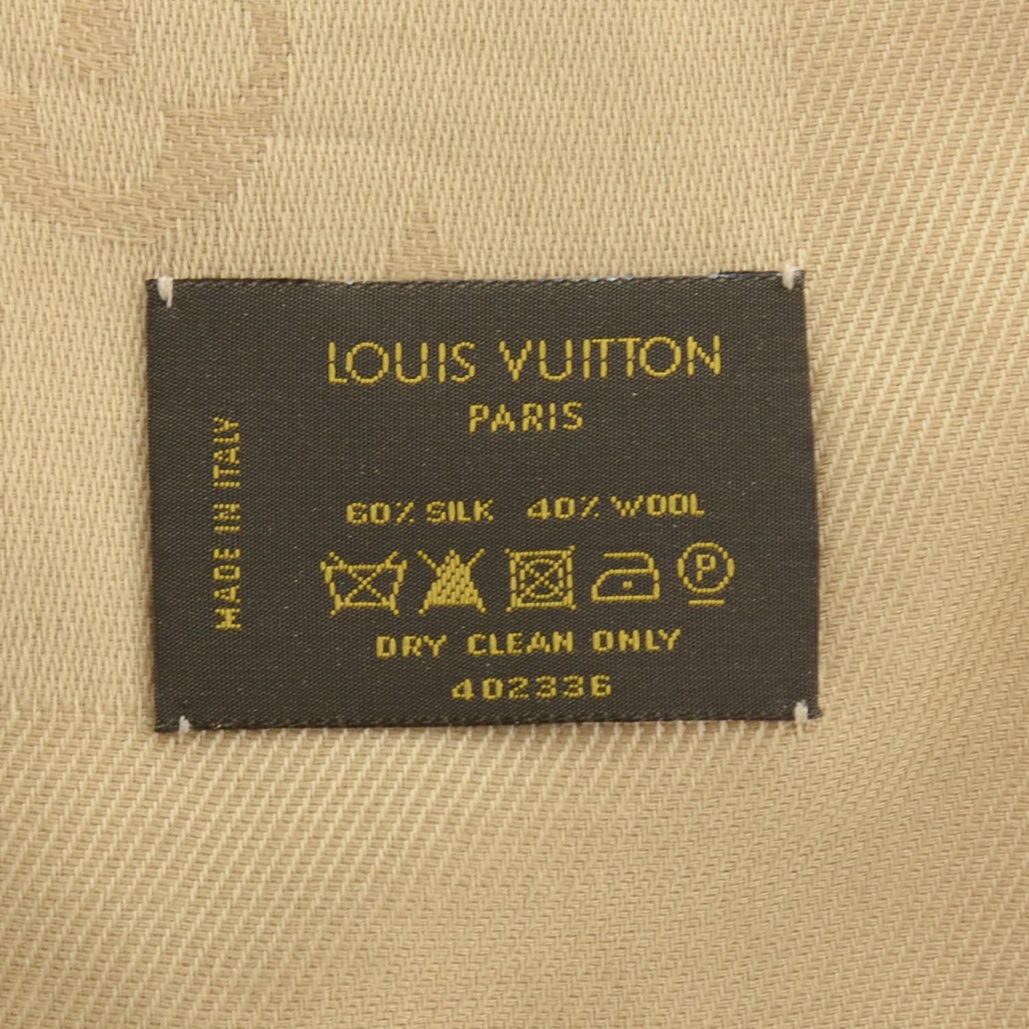 Louis Vuitton Wool Silk Monogram Square Scarf 3 of 5