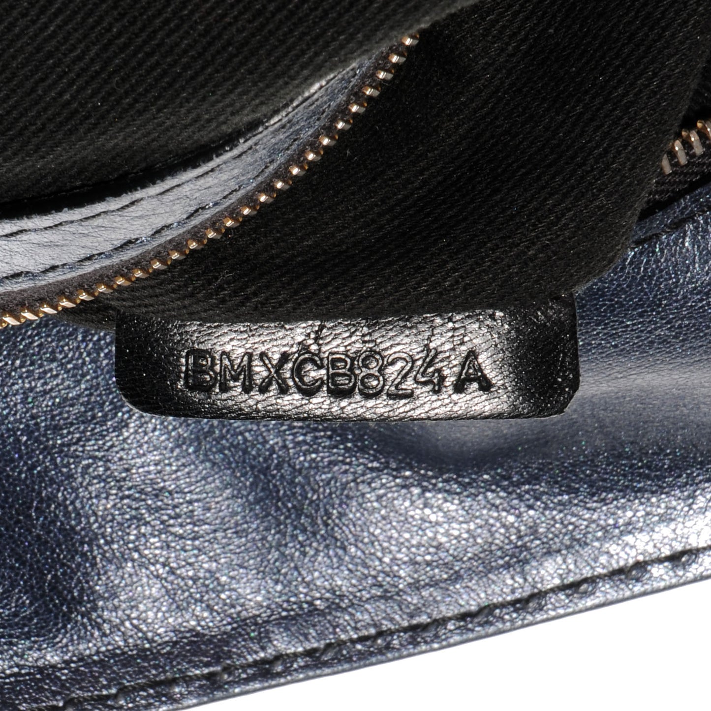 Leather Large Histoire Metallic Blue