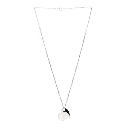 Tiffany Sterling Silver Puffed Heart Pendant Necklace 3 of 5