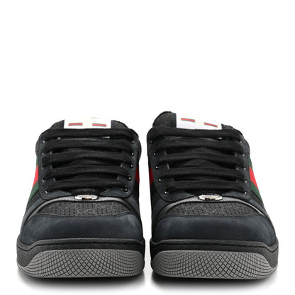 Gucci Calfskin Nylon GG Monogram Calfskin Web Mens Screener Sneakers 8.5 Black 3 of 10