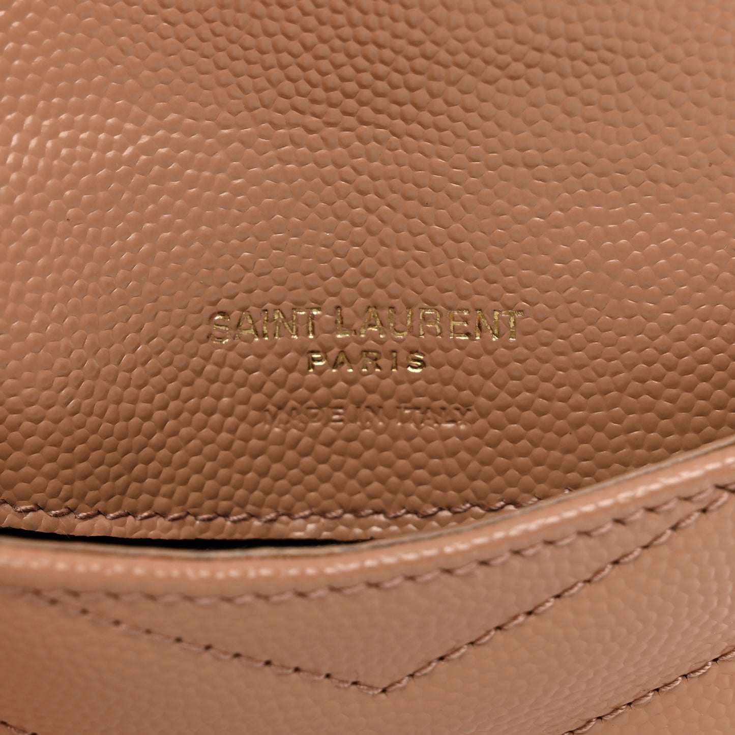 Grain De Poudre Matelasse Chevron Monogram Compact Wallet Dark Beige
