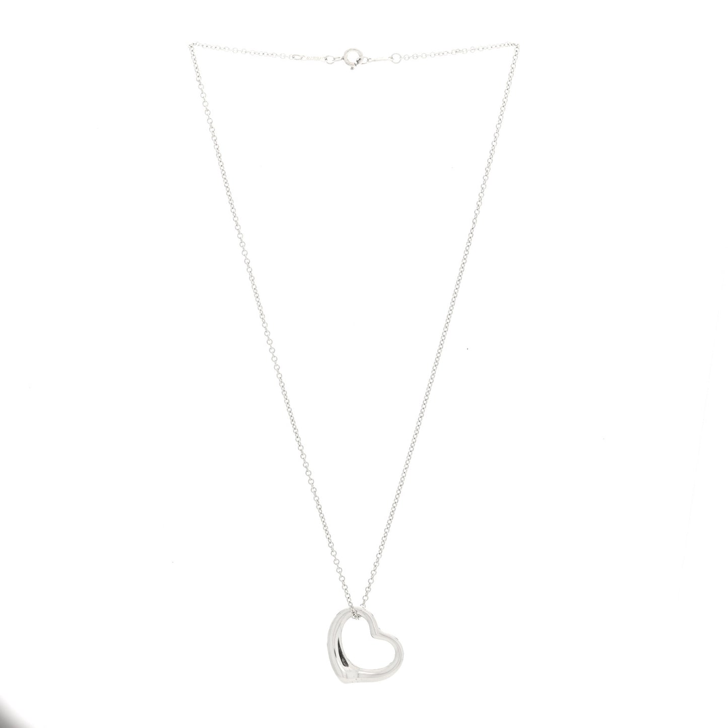 Sterling Silver Elsa Peretti 22mm Open Heart Pendant Necklace