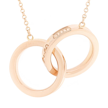 Tiffany 18K Rose Gold 1837 Interlocking Circles Pendant Necklace 4 of 6