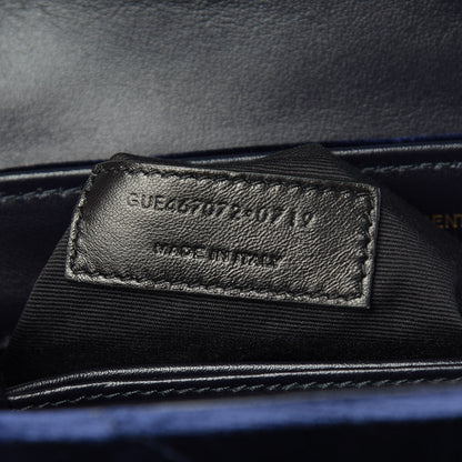 Saint Laurent Velvet Y Quilted Monogram Toy Loulou Crossbody Bag Navy 7 of 11