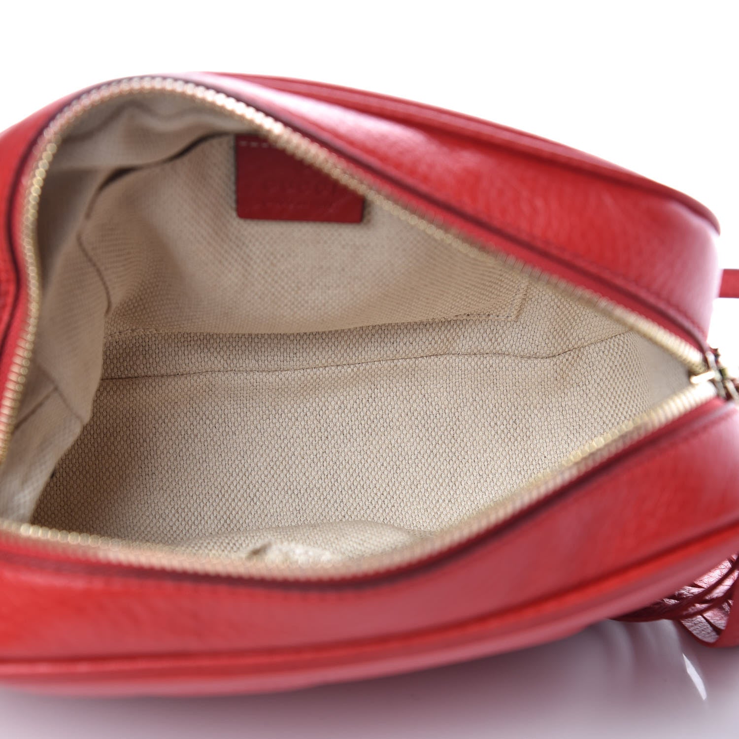 Gucci Pebbled Calfskin Small Soho Disco Bag Tabasco Red 5 of 9