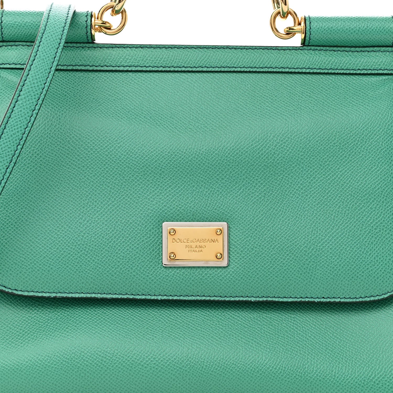Dolce & Gabbana DOLCE &amp; GABBANA Dauphine Calfskin Medium Miss Sicily Satchel Verde Muschio 6 of 9