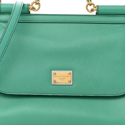 Dolce & Gabbana DOLCE &amp; GABBANA Dauphine Calfskin Medium Miss Sicily Satchel Verde Muschio 6 of 9