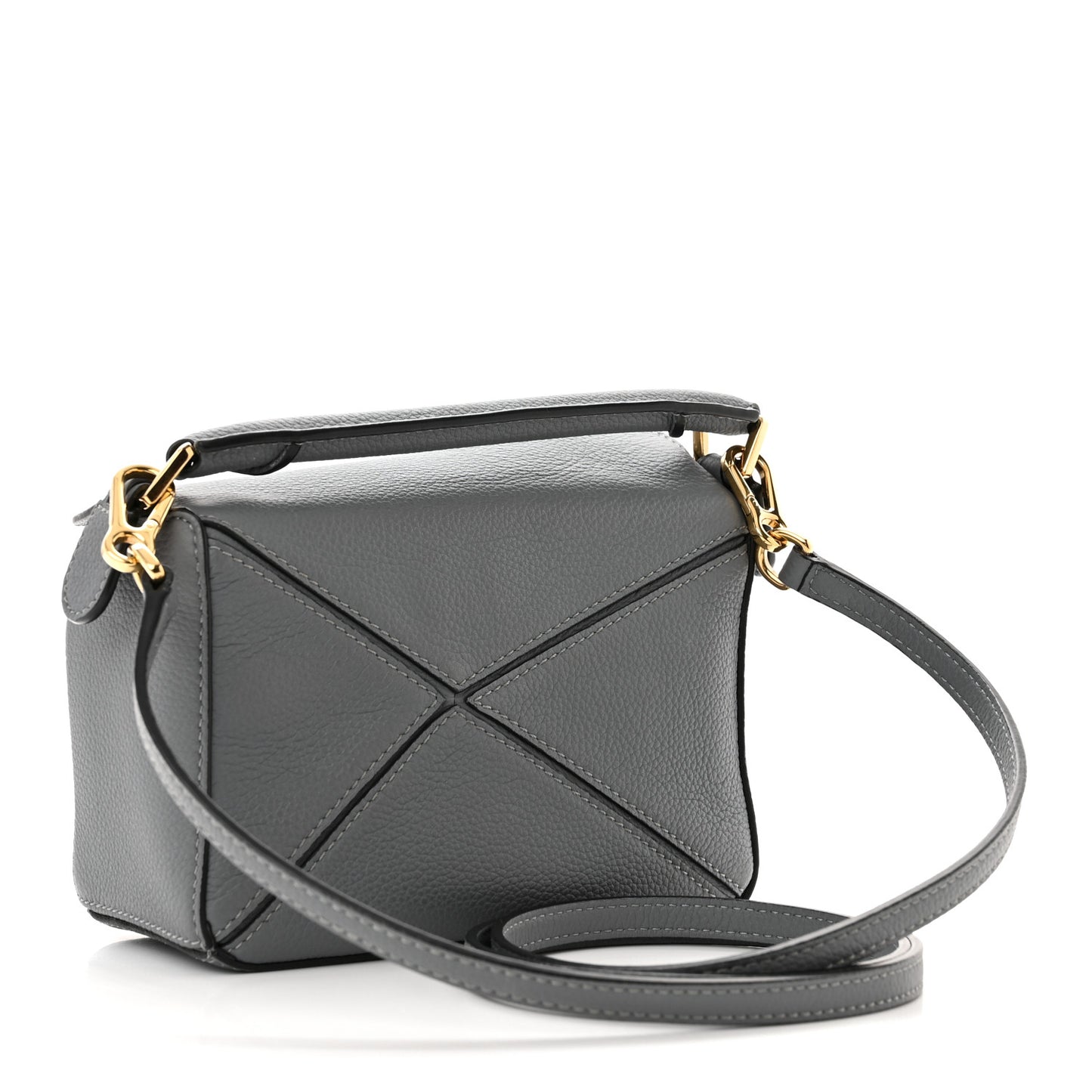 Calfskin Mini Puzzle Bag Asphalt Grey