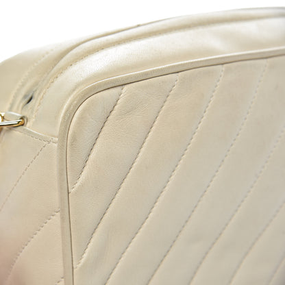 Chanel Lambskin Diagonal Quilted Tassel Camera Bag Light Beige 17 of 19