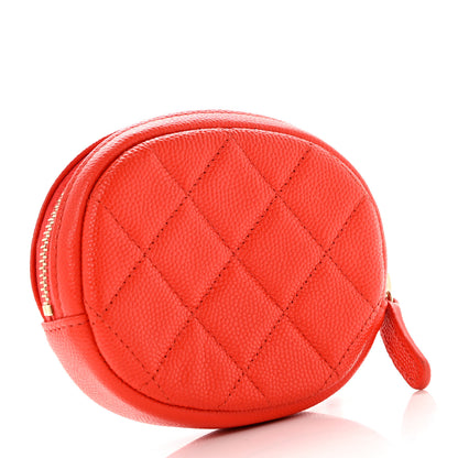 Chanel Caviar Quilted Zip Around Classic Coin Purse Red 3 of 8