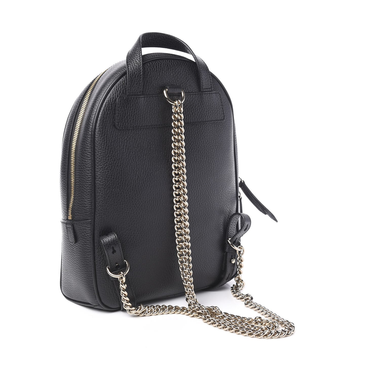 Pebbled Calfskin Soho Chain Backpack Black