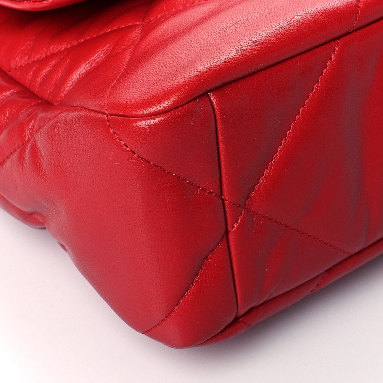 Chanel Goatskin Quilted Large Chanel 19 Flap Red 9 of 11