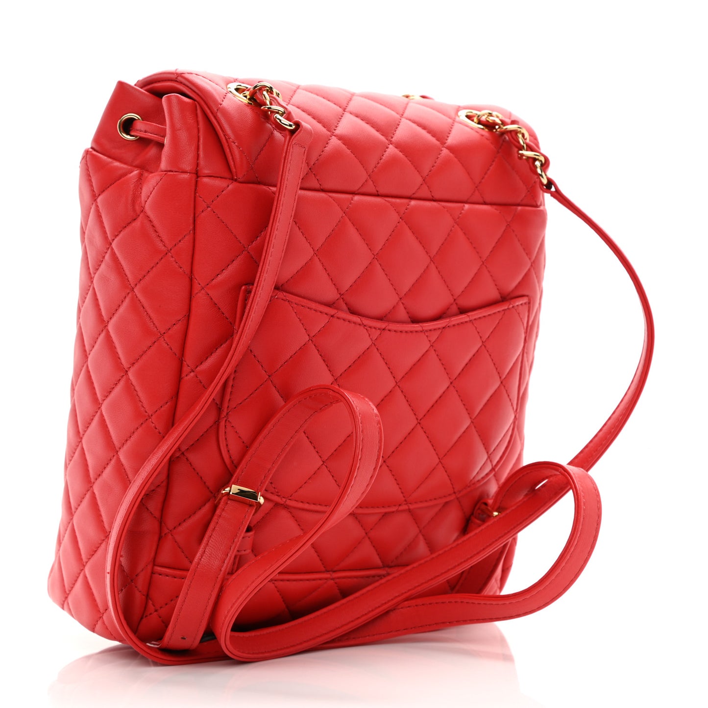 Lambskin Quilted Small Urban Spirit Backpack Red