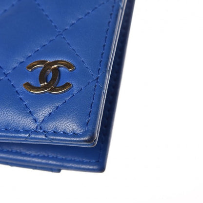 Chanel Lambskin Quilted Card Holder Wallet Blue 9 of 13