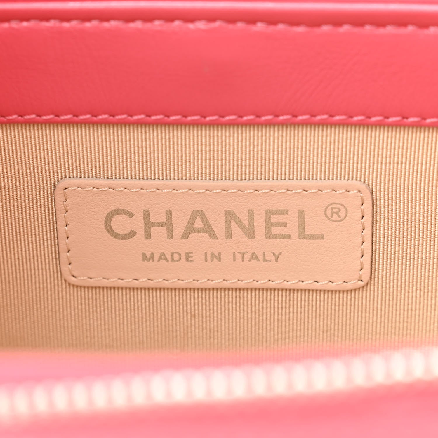 Chanel Calfskin Raffia Small Take Away Vanity Case Bag Pink Beige 6 of 10