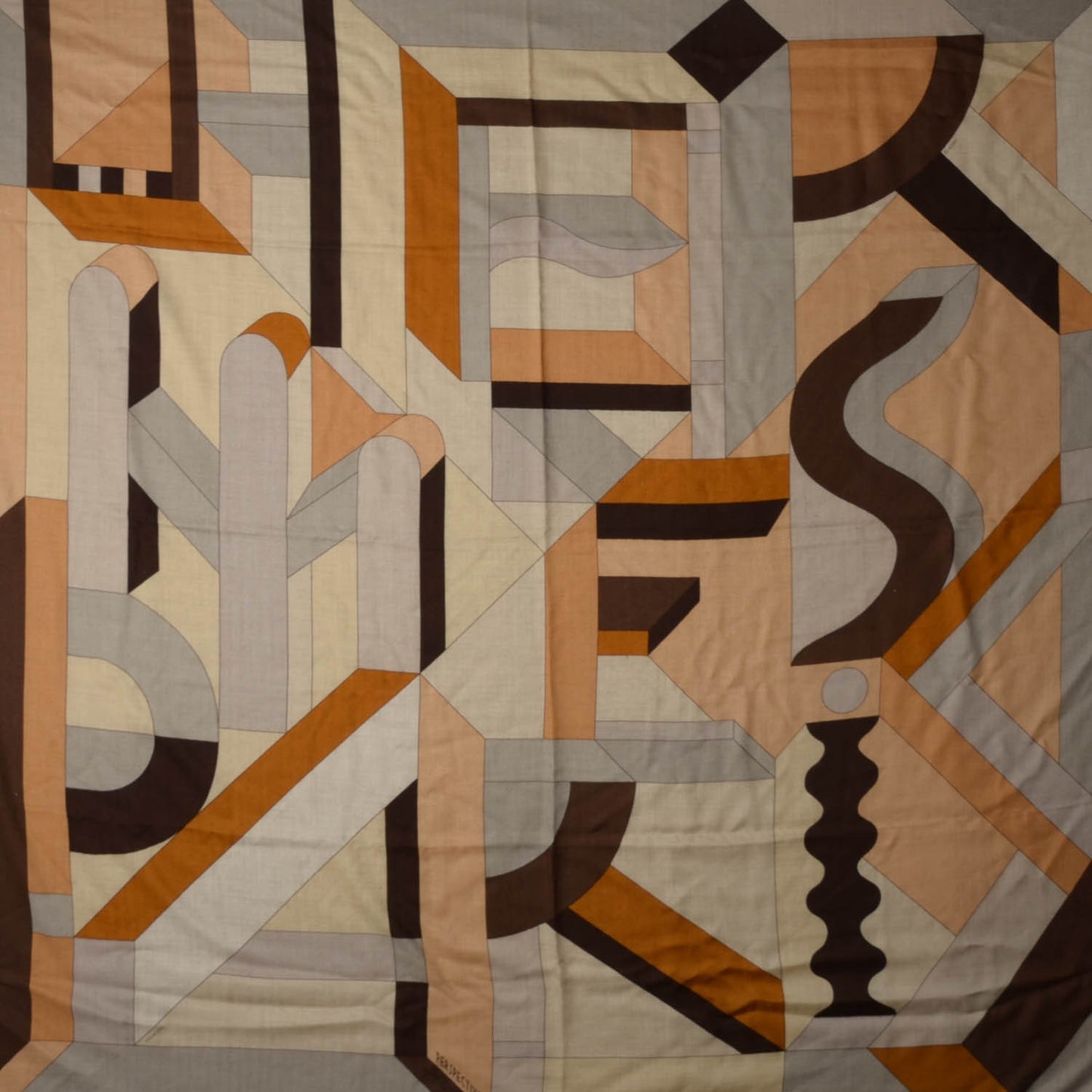Cashmere Silk Perspective Cavaliere 140 Shawl Beige Caramel Brun
