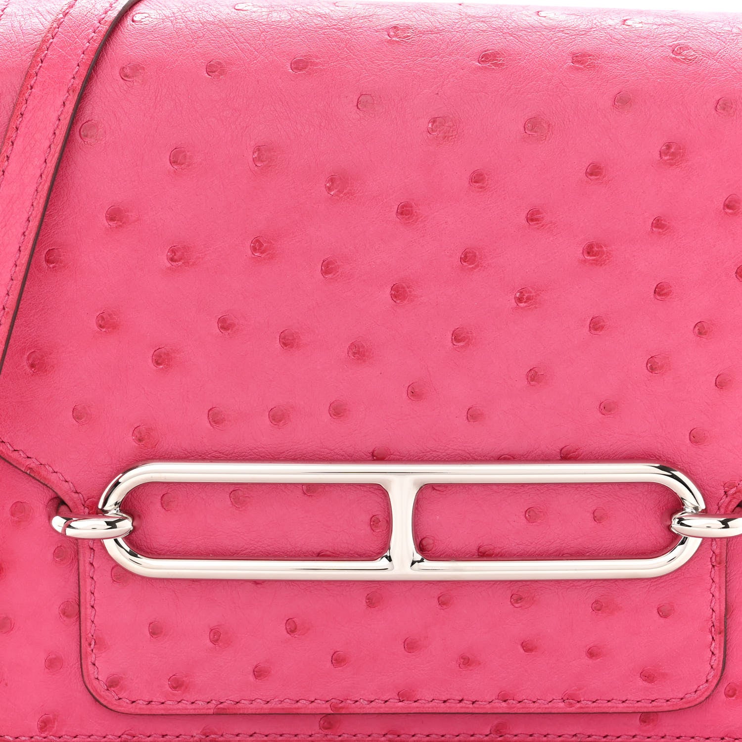 Hermes Ostrich Mini Sac Roulis Rose Tyrien 7 of 9