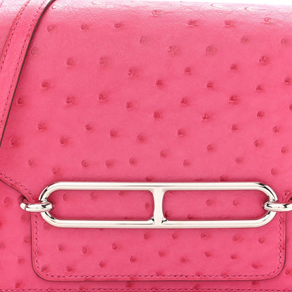 Hermes Ostrich Mini Sac Roulis Rose Tyrien 7 of 9