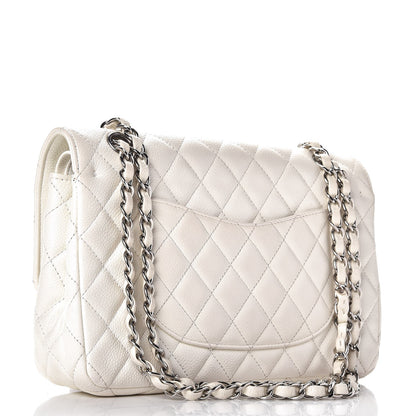 Chanel Washed Caviar Quilted Medium Double Flap White 3 of 9